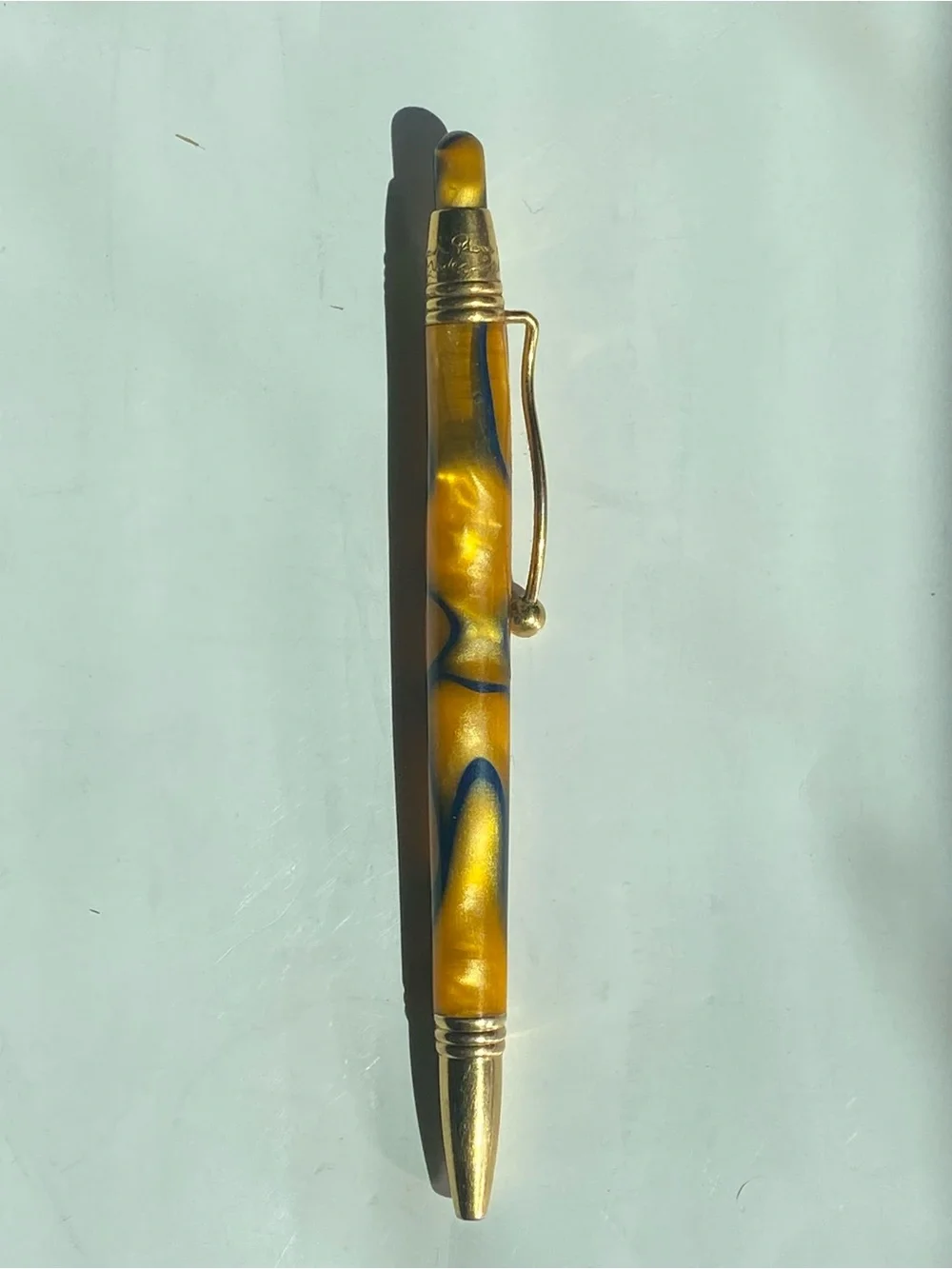 90s Jean Pierre Lepine Indigo Rollerball Pen Gold And Tortoise Shell